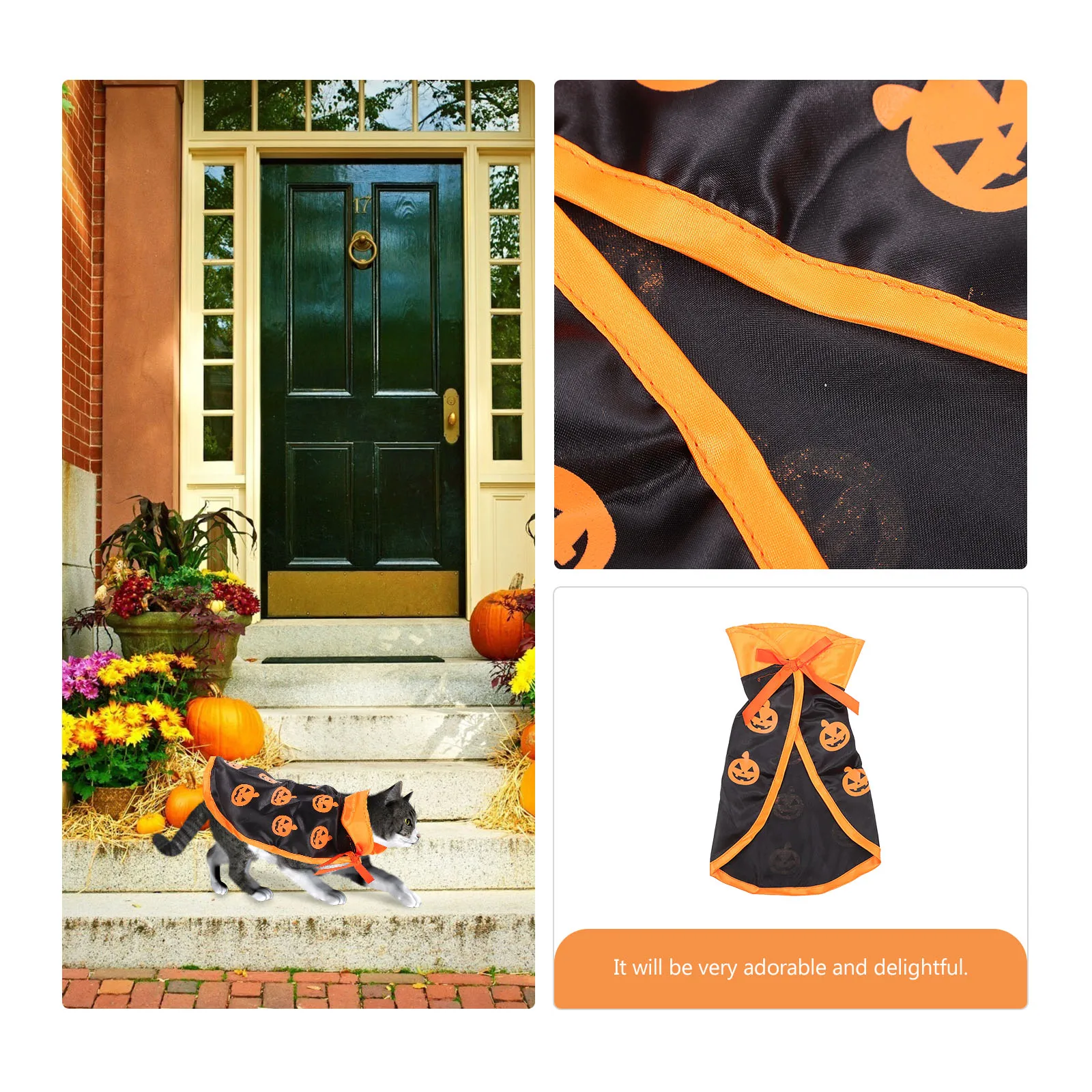

Halloween Pumpkin Adorable Halloween Costume Dog Cat Clothes Festive Party Pet Costume Wear Photography Prop Pet Cape