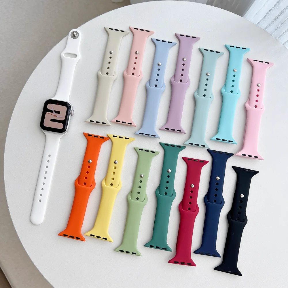 حزام سيليكون نحيف لساعة أبل العصابات 11 46/42 مللي متر 38 مللي متر 40 مللي متر 41 مللي متر 44 مللي متر 45 سوار أنيق iwatch سلسلة الترا 3 2 7 6 Se 9 10 #4