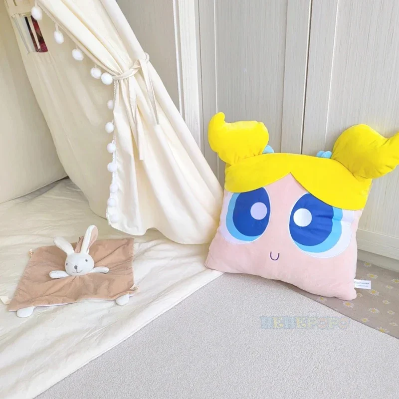 38cm Original Big Eyes Powerpuff Girls Plush Pillow Square Pillow Cute Sofa Cushion Living Room Office Gift