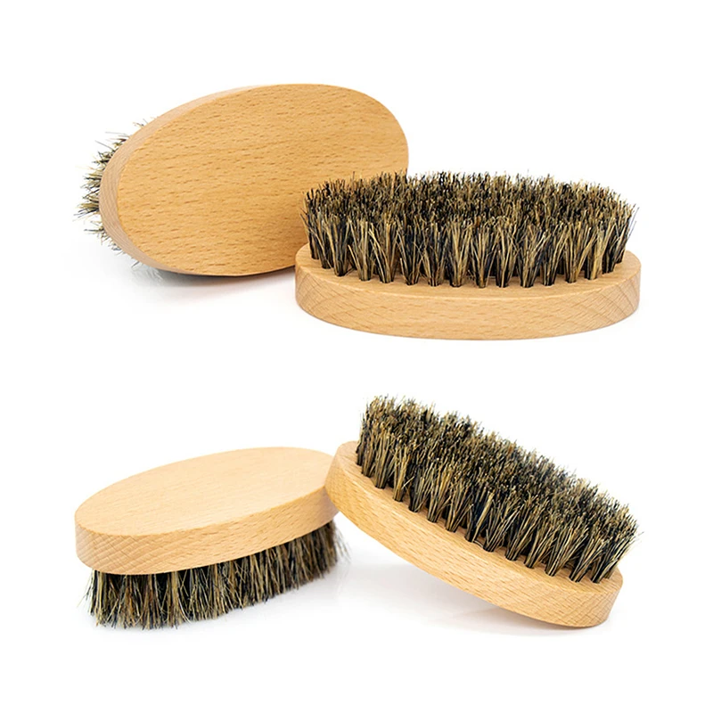 Cepillo de barba de cerdas de jabalí Natural para hombres, masaje facial de madera que hace maravillas para peinar la barba y el bigote