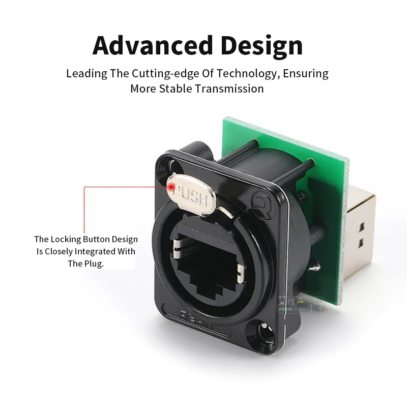 CAT5E RJ45 Network Docking Socket D-type RJ45 Straight-through Connector with Fixed for Digital Mixer Network Port IP65 Waterpro