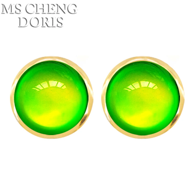 Classic Temperature Change Color Mood Earrings Hot Sale Jewelry Smart Discolor Stud Earrings Best Gift For Friends