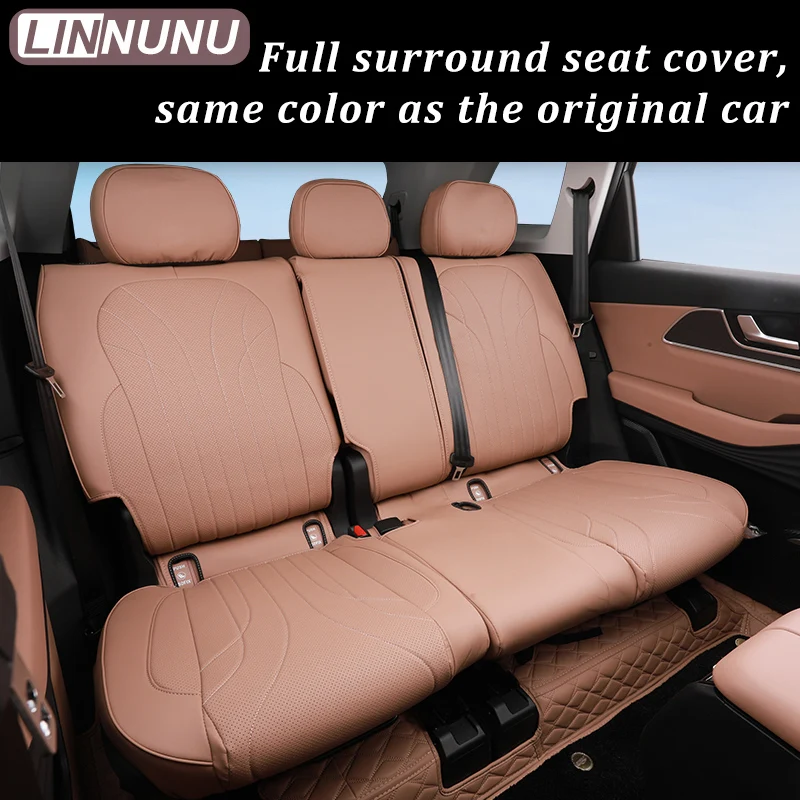 LINNUNU Left-Drive Car Seat Cover Full Surrounded Interior Protector 5 7-seats For Chery Tiggo 9 Chirey 2025 2026 2024 accessory