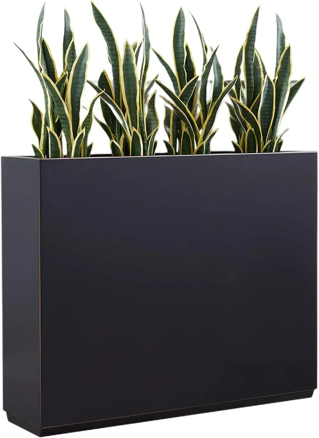 Wallowa Metallic Heavy Planter for Outdoor Plants, 38Lx10Wx30H Inches Tall and Long Metal Divider Planter Box with Hand Brushed