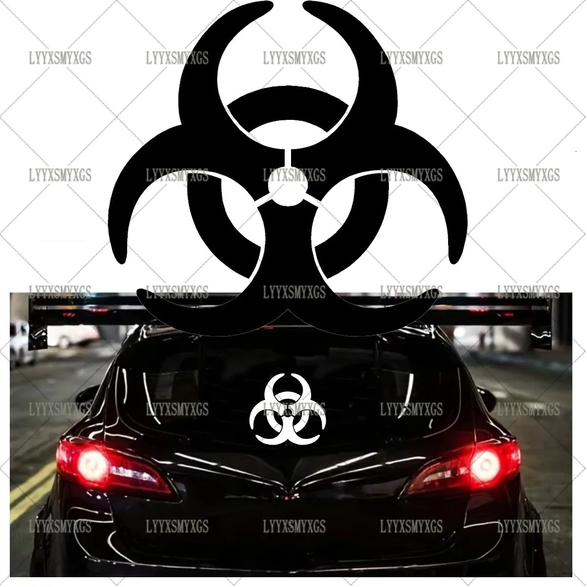 

Self-Adhesive Custom BIOHAZARD Symbol Car Stickers Waterproof Sunscreen Vinyl Decal PVC wholesale Car Accessories