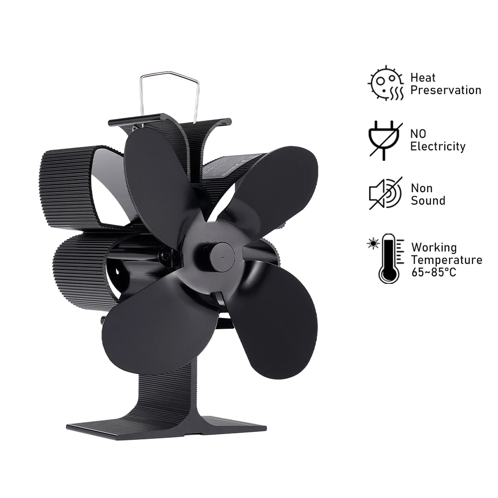 

4 Blades Heat Powered Stove Fan Butterfly Style No Battery Fireplace Fan Required Log Wood Burner Eco Quiet Fan Home Heater Fan