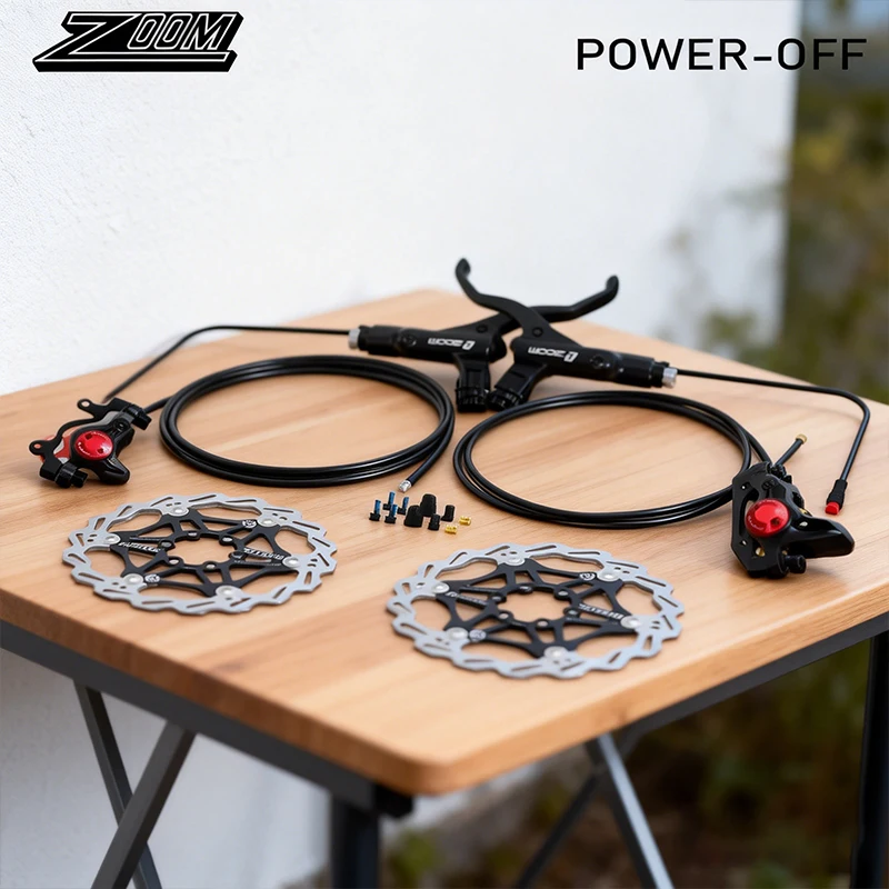 

ZOOM 2-piston E-BIKE Hydraulic Disc Brake Set Electric Scooter Mountain Bike Power Off Oil Hydraulic Disc Brakes 160 Rotors