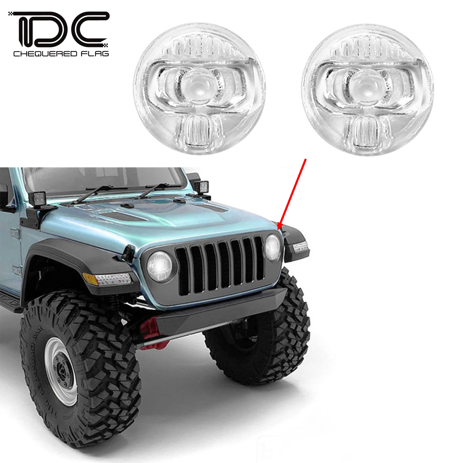 1/10 Lamp Guard Transparent Headlight Lampshade Front Lights Cover for AXIAL SCX10 III Wrangler RC Car Parts Crawler Accessories