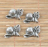 15pcs 22x13mm antiqued silver lady hat design pendant charms for jewelry making HWH5047