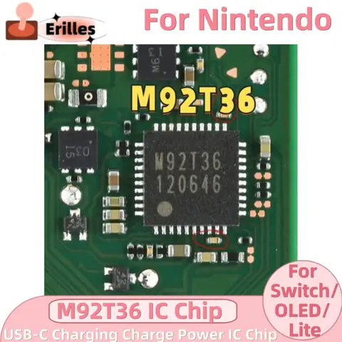 1 pièces M92T36 pour Nintendo Switch/Lite/OLED remplacement USB-C Charge puissance IC puce carte mère gestion de la batterie