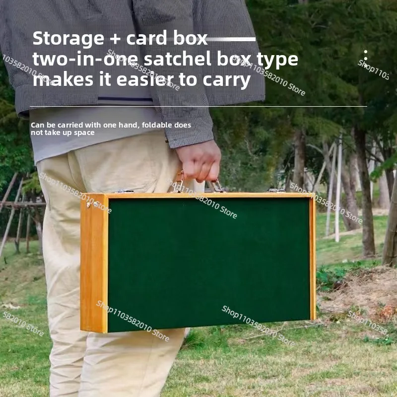 

Portable bamboo and wood dormitory mini mahjong table outdoor Internet celebrity mahjong Zhuo portable travel folding set