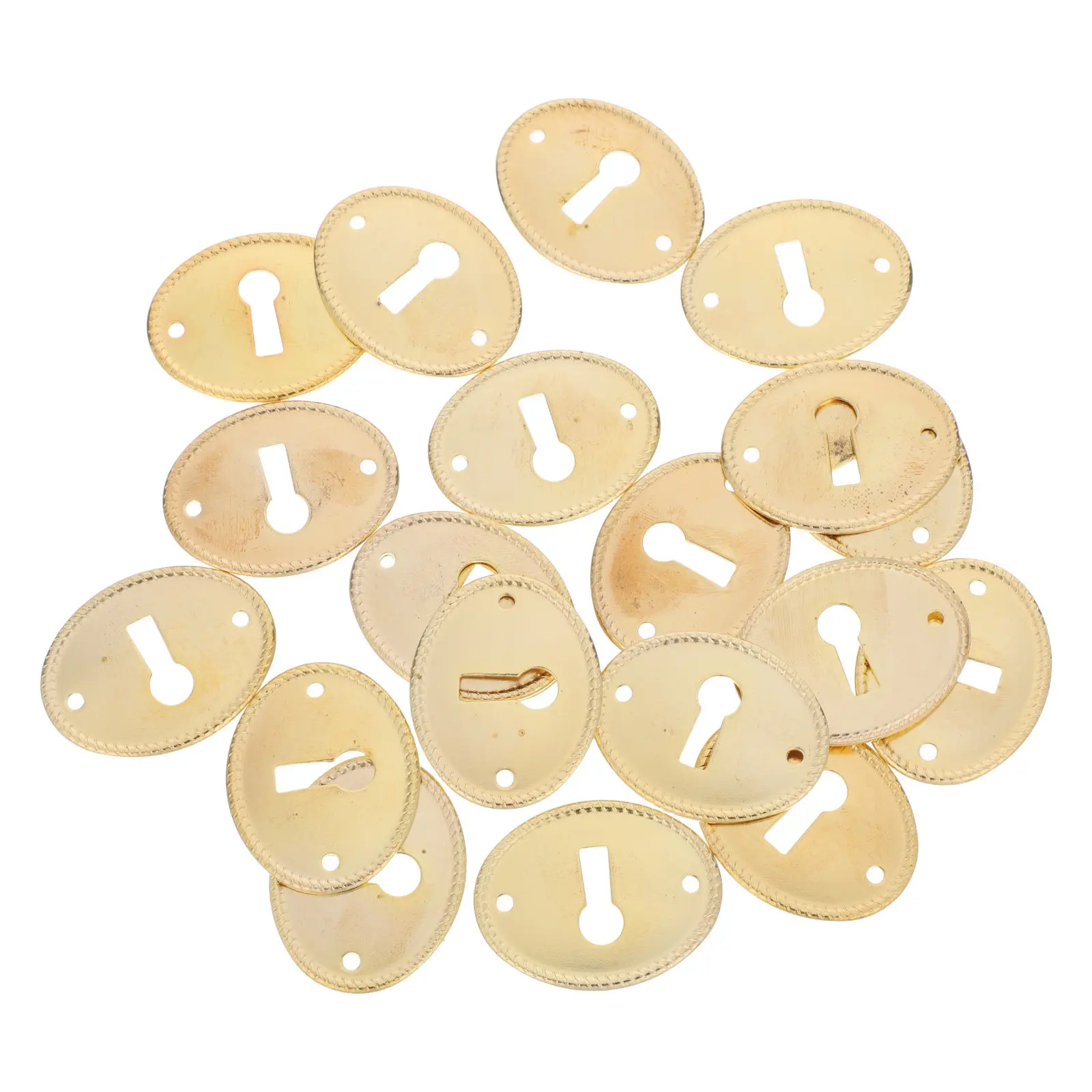 20Pcs Vintage Oval Keyhole Cover Plate Metal Protector for Cabinet Door Drawer Furniture Decorative Hardware Parts view 6