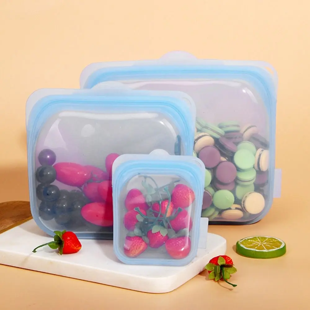 Food-Grade Silicone Food Storage Bag Reusable Airtight Freezer Food Container Fresh-keeping Heat Resistant Freezer Bag