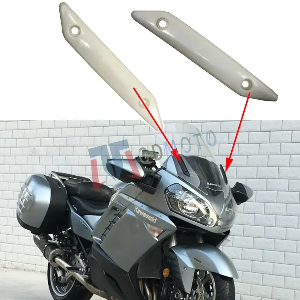 For Kawasaki GTR1400 2008 Motorcycle Unpainted Left and Right Windshield Anchor Strip ABS Injection Fairing