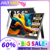 HGFRTEE 15.6 inch Portable Monitor FHD 1080P with HDMI USB-C Second Monitor Extended Display for PC Laptop Mac Switch Xbox PS4/5