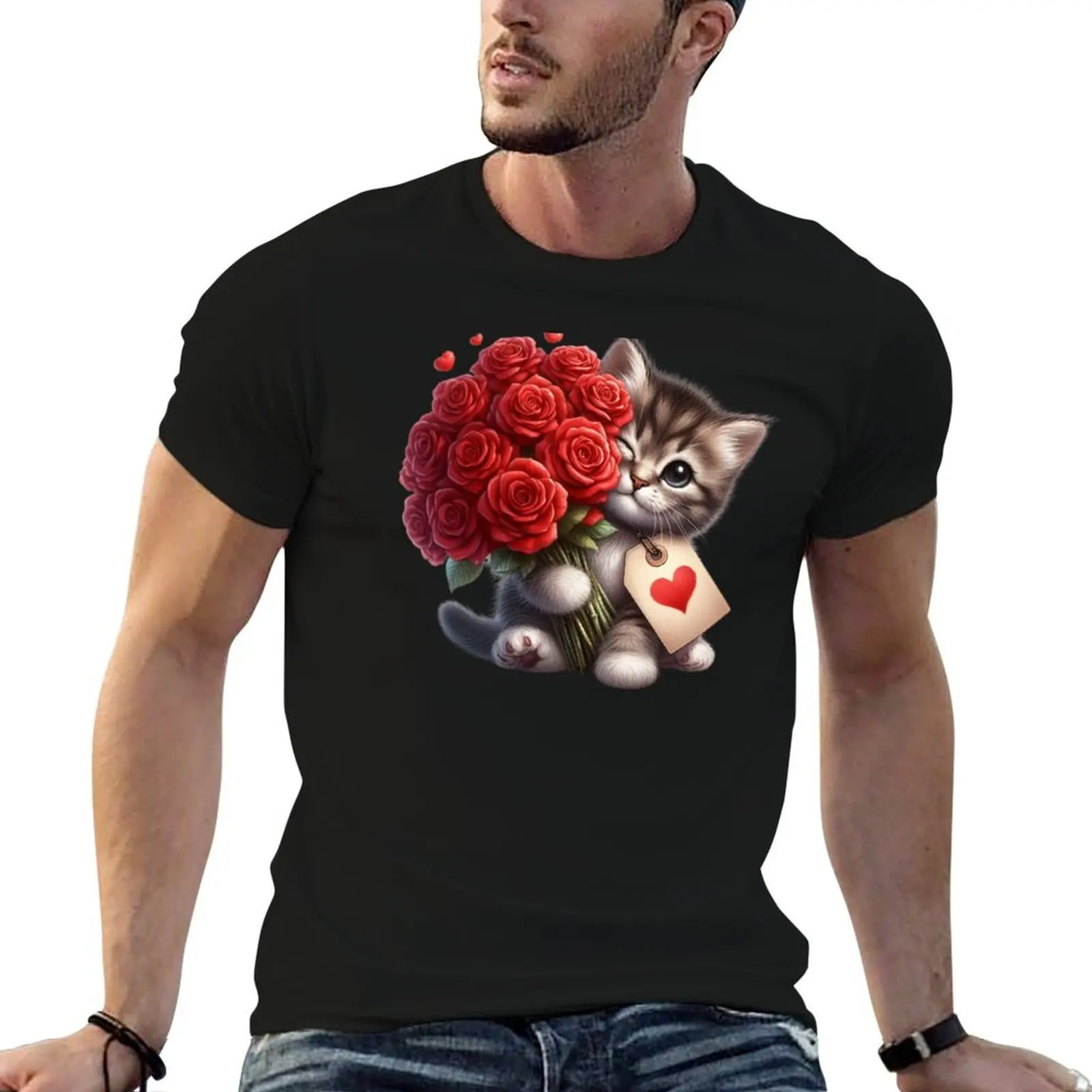 Cute Cat's loving expression! T-Shirt cotton t shirt pack mens graphic t shirts man graphic t shirt T-shirt