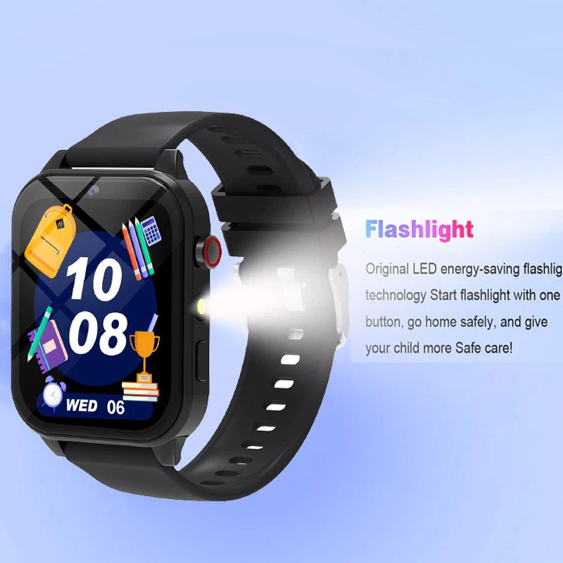 2026 New Children Smart Watch Alarm Clock LED Flashlight Waterproof Kids Watches Camera Take Photo Puzzle Games Smartwatch Girls