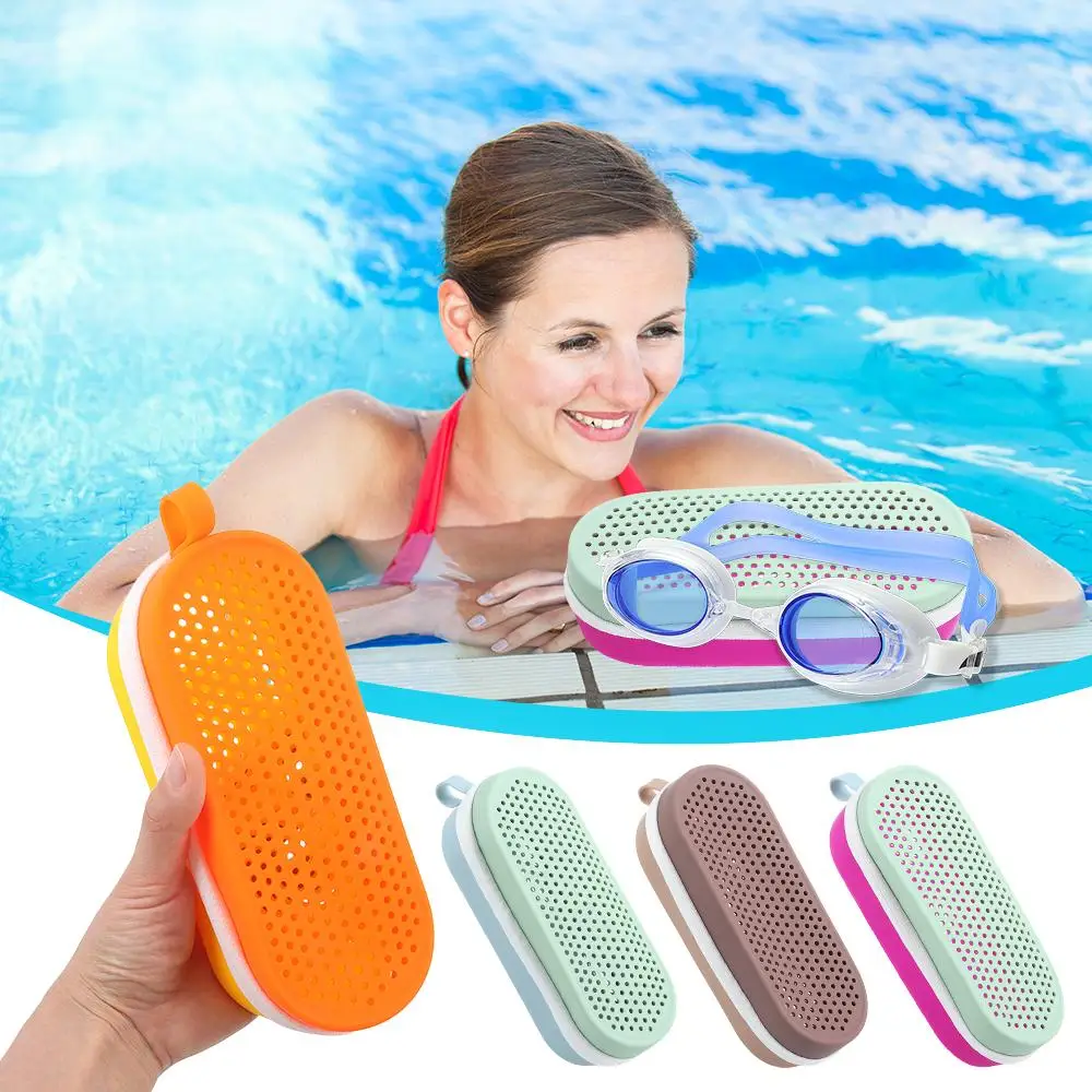 1Pcs Dual-Sided Zipper Swimming Goggles Storage Box Breathable Silicone Sun Glasses Protection Box Large Capacity Portable