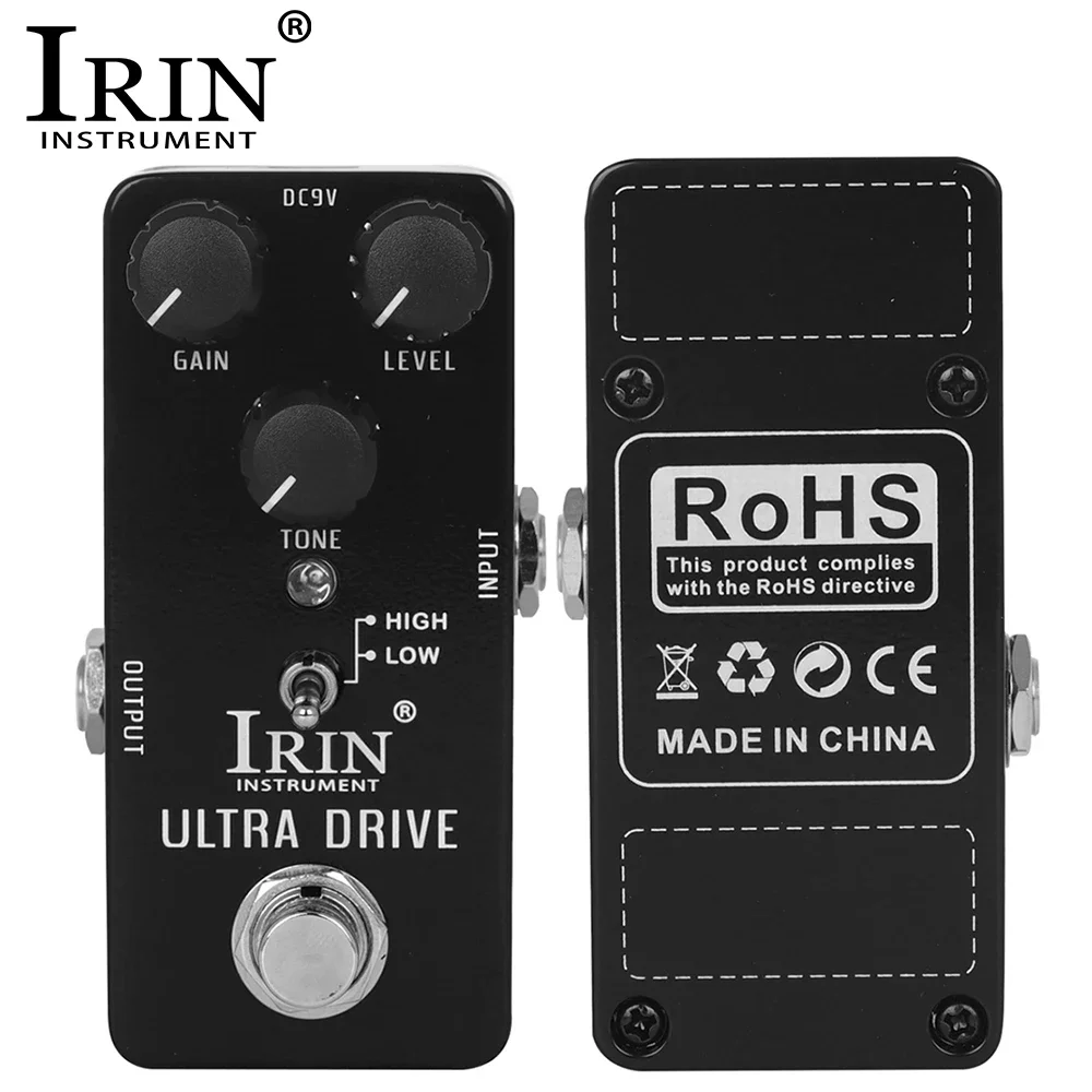 Педаль эффектов IRIN RS-02 Ultra Drive, гитарная педаль эффектов может достигать от переверждения и искажений, детали гитары True Bypass