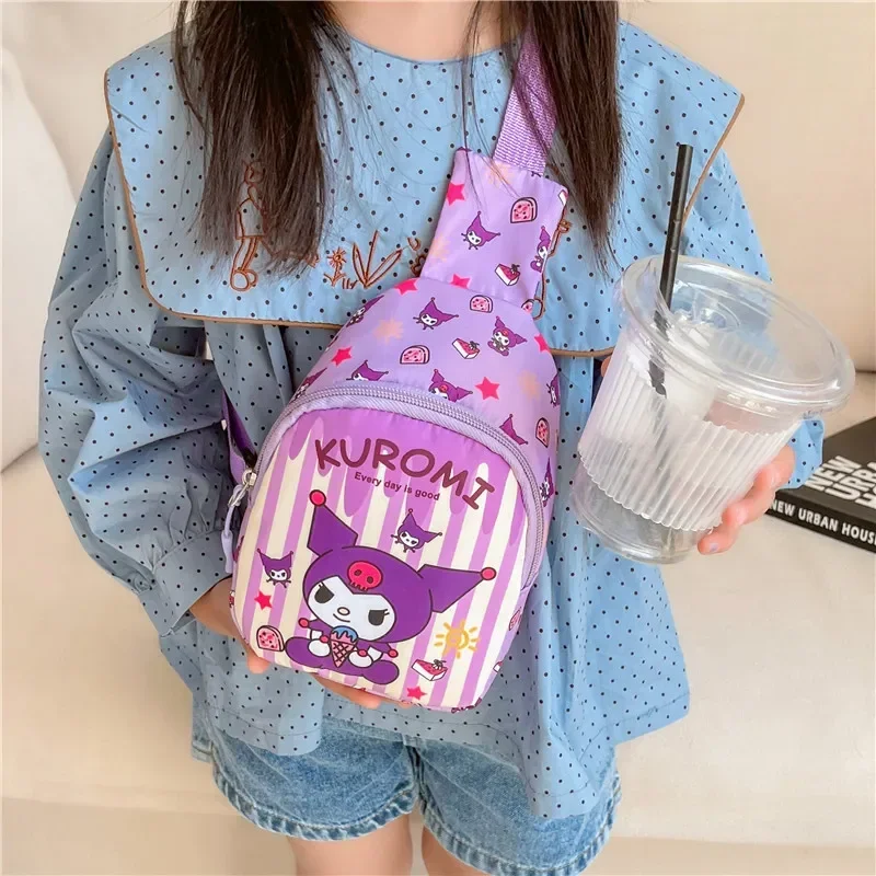 Cinnamoroll Chest Bag Kawaii Sanrio Crossbody Bags Kuromi My Melody Messenger Shoulder Handbag for Women Travel Sport Toys Girls