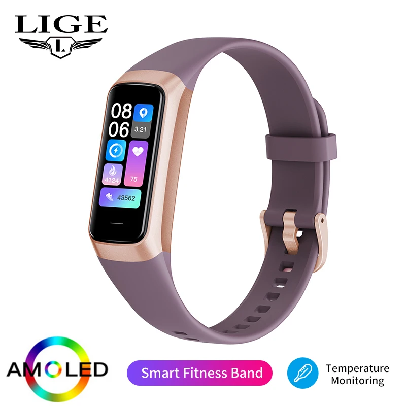 

FOXBOX 2026 Smart Bracelet AMOLED Screen Fashion Sport Health Tracker Body Temperature Message Reminder Waterproof Women's Watch