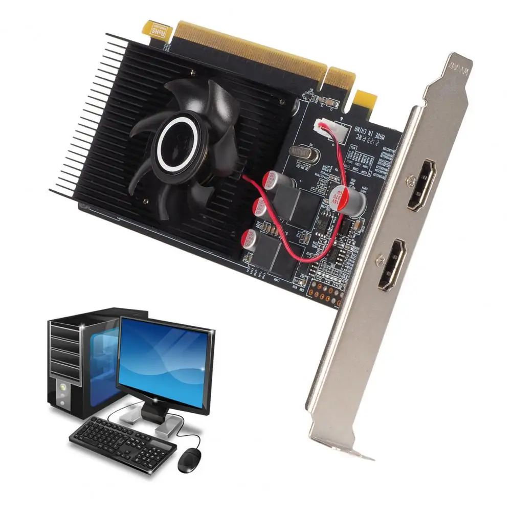 بطاقة رسومات لشاشات متعددة HD6570 2GB بطاقة رسومات مع واجهة 64 بت PEC-E DDR3 DVI VGA لمصممي الألعاب