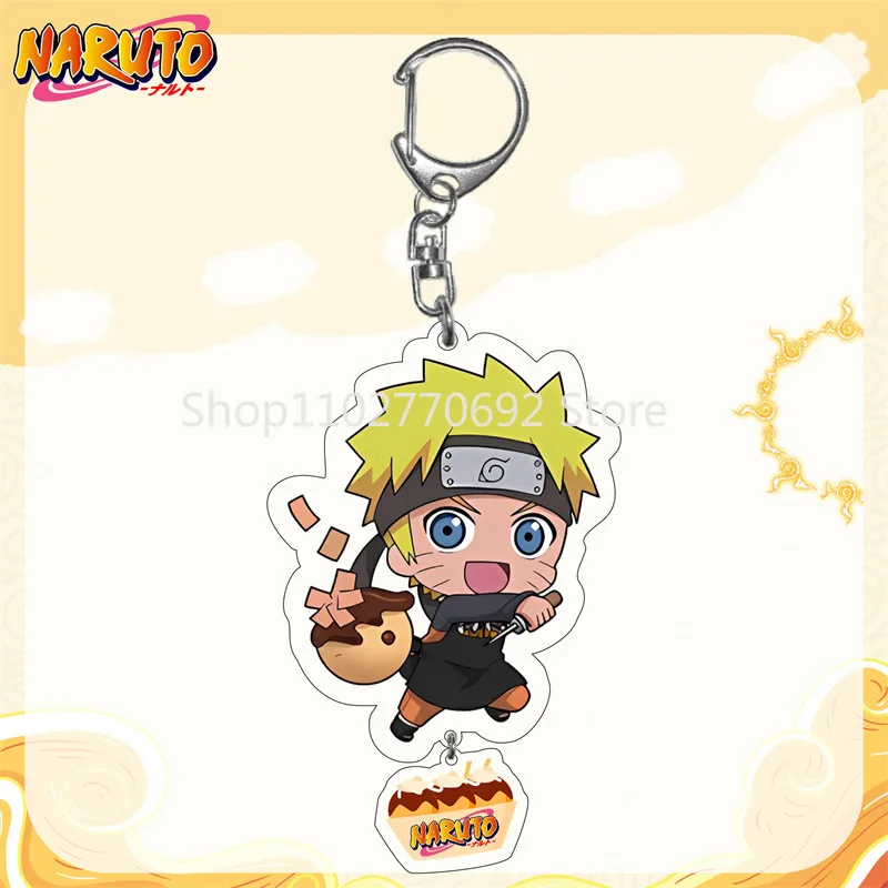 Naruto Keychain Toys Boruto Sasuke Sakura Kakashi Sarada Hinata Minato Anime Figures Acrylic Keychain Pendant Keyring Ornament