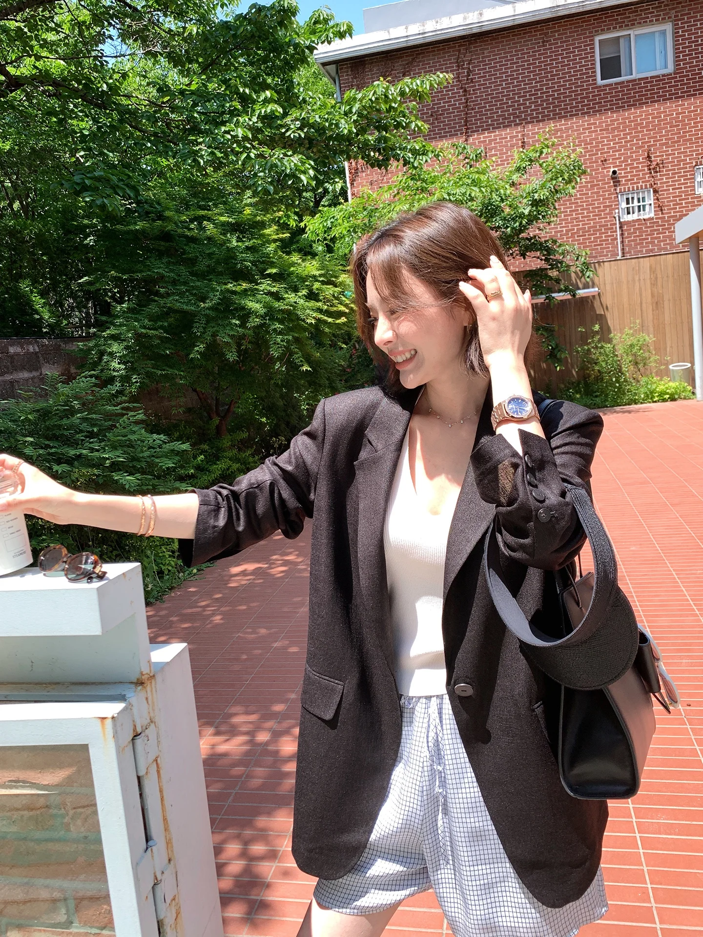 

LIYSENIOR Silk Cotton irt Set Women's Casual Summer New Sle Two-Piece Suit Commute ort Pants Faionable Ensemble