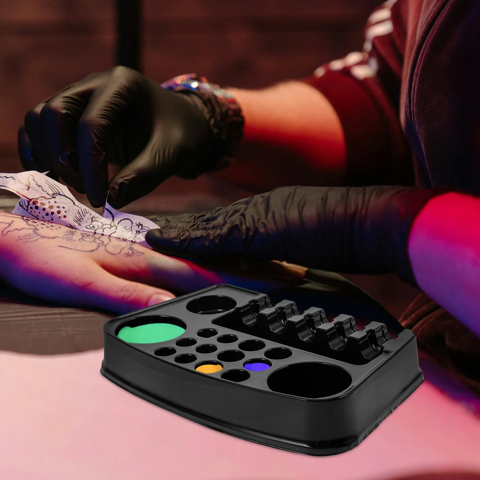 

12Pcs Tattoo Color Palettes Thickened Ink Palettes Convenient Small Ink Tray for Tattooing Artists Tattoo Pigment Palette