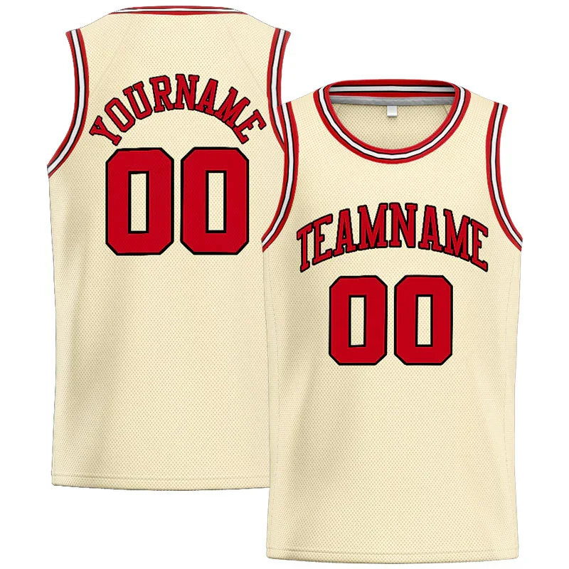 Beige Color Basketball Vest For Men Custom Name Personality Sport Loose Tank Top Summer Daily Casual Customized Logo T-shirt