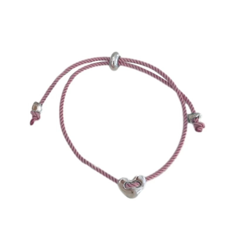 Heart Bracelet Women Rope Bracelet Adjustable Bracelets Jewelry Friendship Couple Bracelets Alloy Material Jewelry