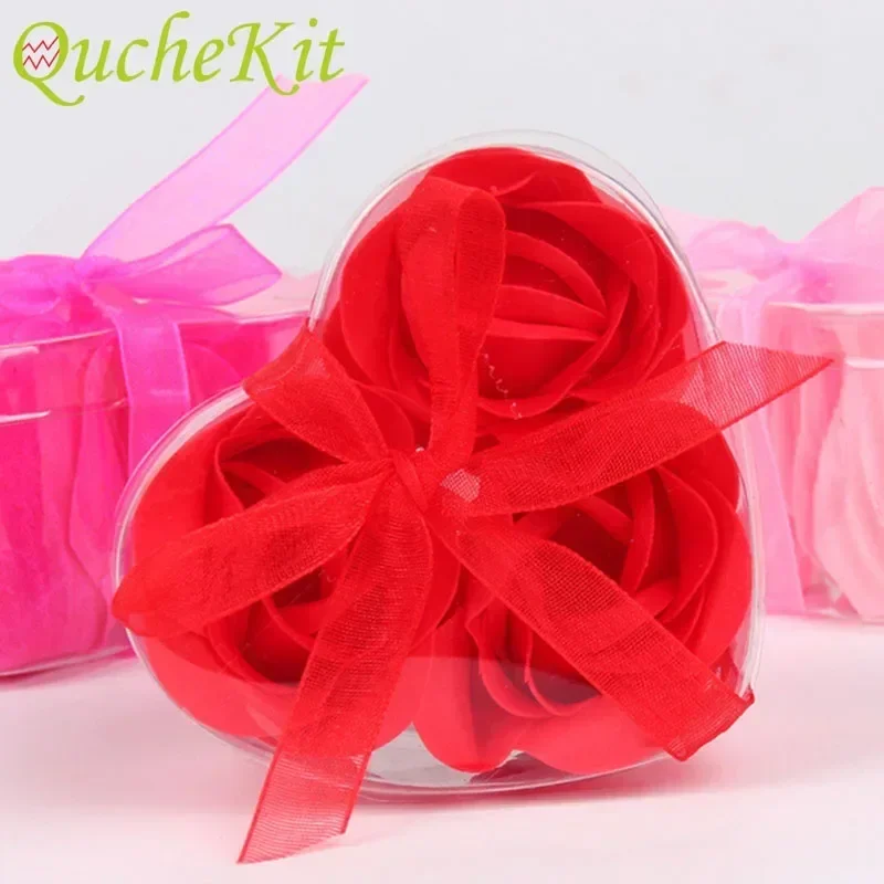 10/20/30boxes Aroma Heart Rose Soap Flowers Red Floral Soap Scented Rose Flower Valentine's Day Gifts Wedding Favor Party Decor