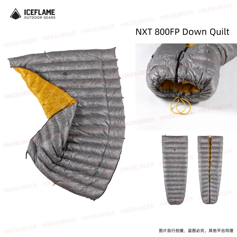 Ice Flame Portable RDS Waterproof Sleeping Bag Outdoor Ultralight Duck Down Quilt 10DNylon Traveling Hiking Mountaineering