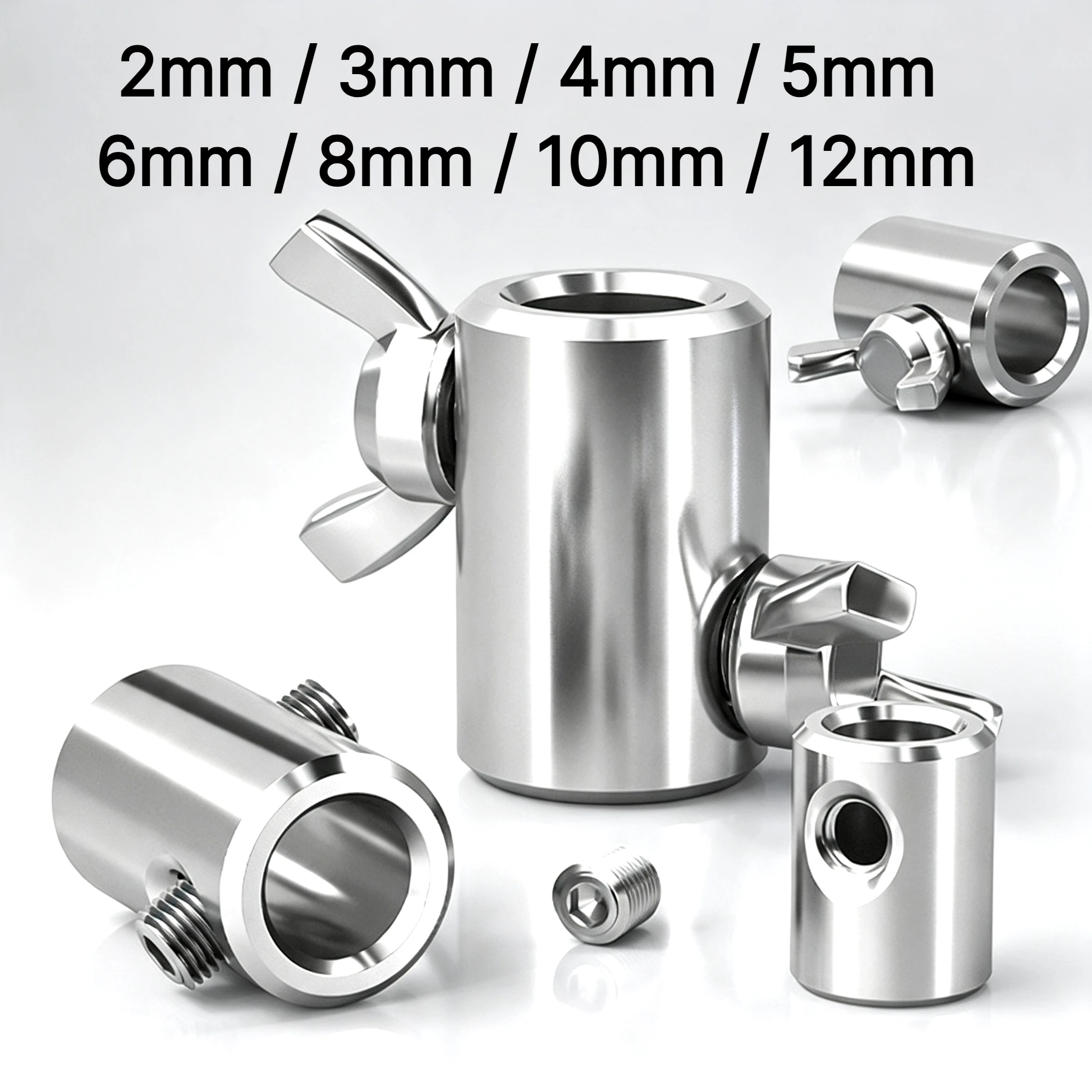 304 Stainless Steel Fixing Clips for Railings and Guardrails, Wire Rope Connectors, Ferrules and Lock Clasps