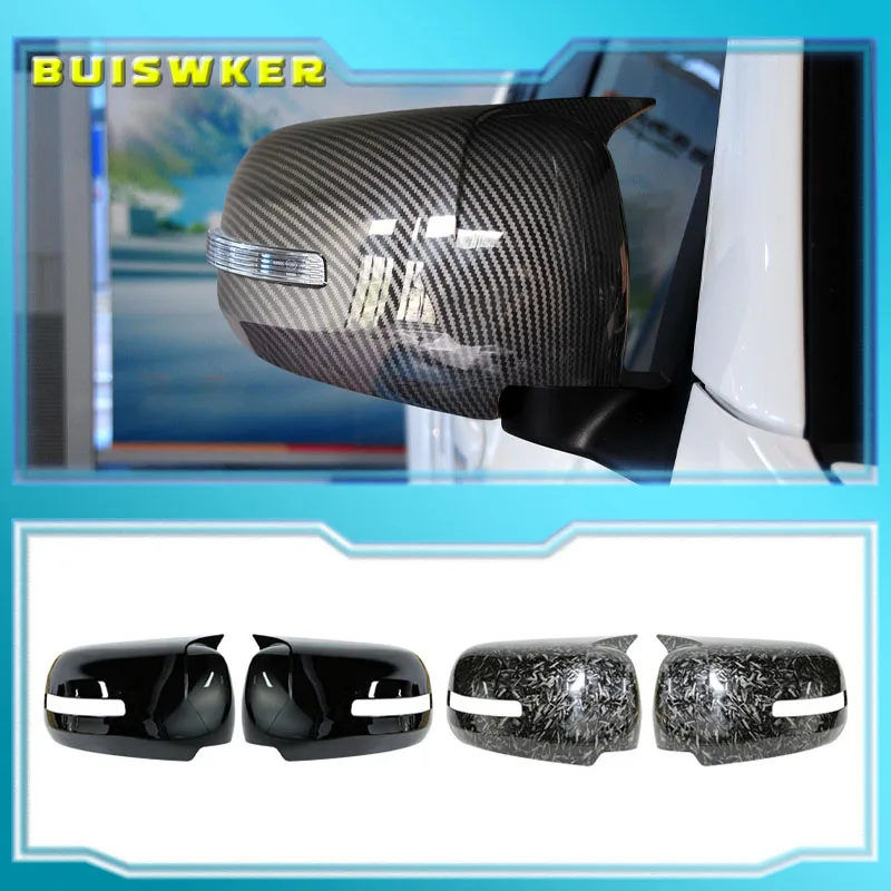 For Mitsu Pajero Sport 2009 2010 2011 2012-2014 ABS Car Rearview Side Mirror Cover Wing Cap Exterior Door Trim Adhesive Sticker