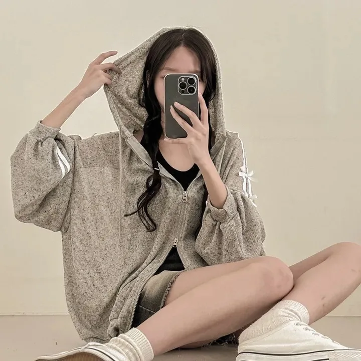 Plus Size Women Hooded Sun Protection Summer Thin Loose Slimming Breathable Cardigan Top Trendy White Sunscreen Long Sleeve