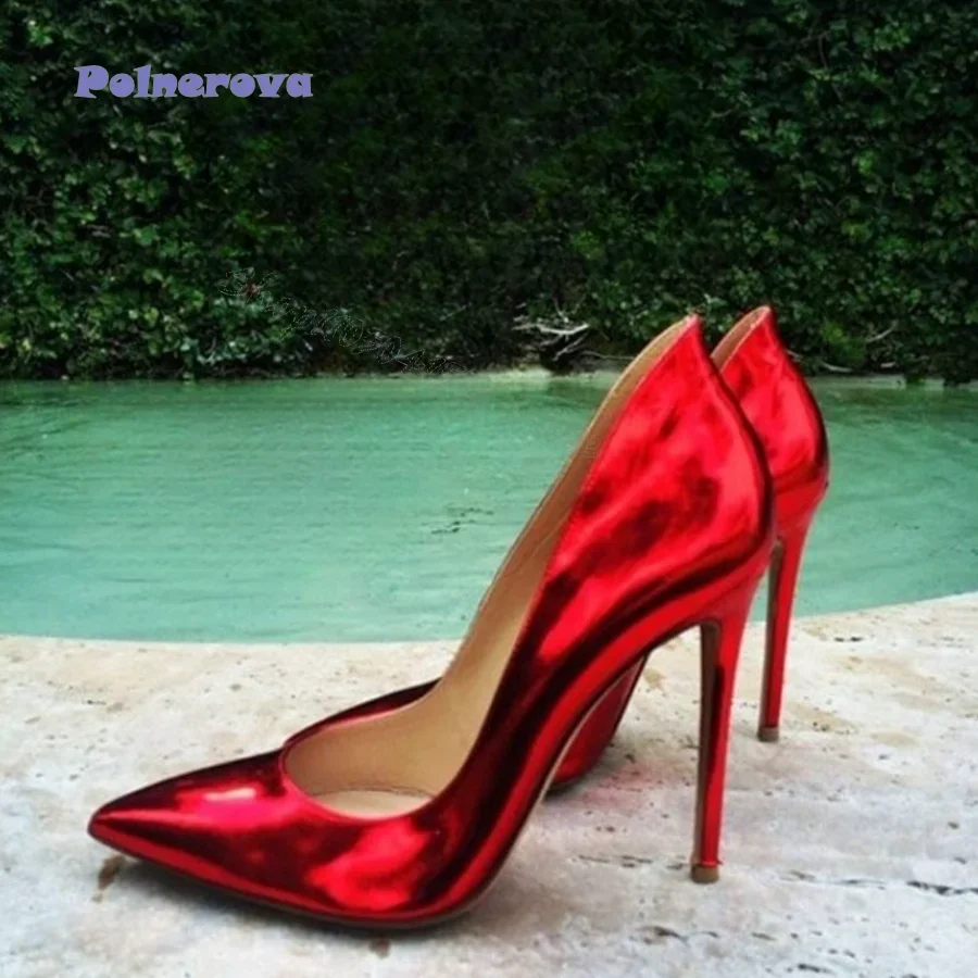 

Pointed Patent Leather Pumps Sexy Stiletto Shoes for Women Wedding Party High Heel Shoes Plus Size 2025 New Zapatos Para Mujere