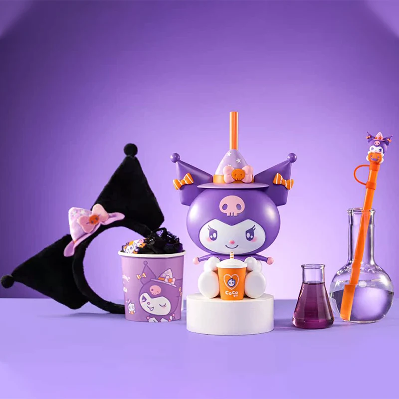 

Sanrio Kuromi лимитированная пипетка мультяшная чашка питьевые чашки охватывающие подарки на день рождения Kuromi повязка на голову носки Хэллоуин игрушки наряд