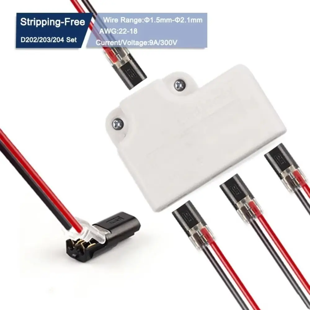 New 18~22AWG Wire Splitter Connector 2P Pluggable Quick Splice Terminals LED Connectors