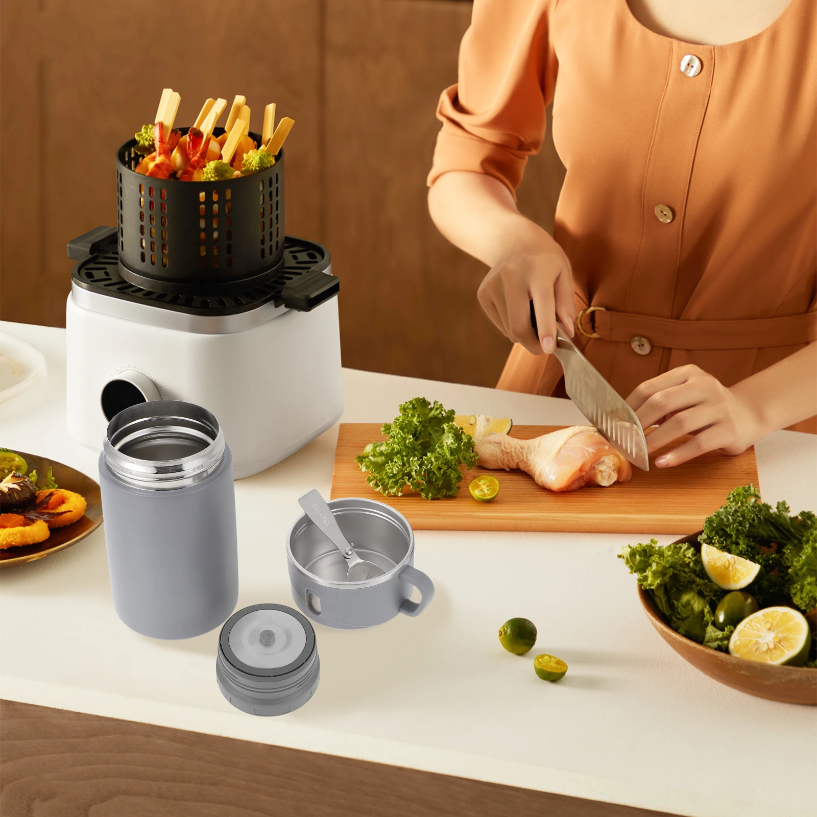 

Insulated Porridge Cup Food Container Smoldering Breakfast Jar 304 Stainless Steel Soup