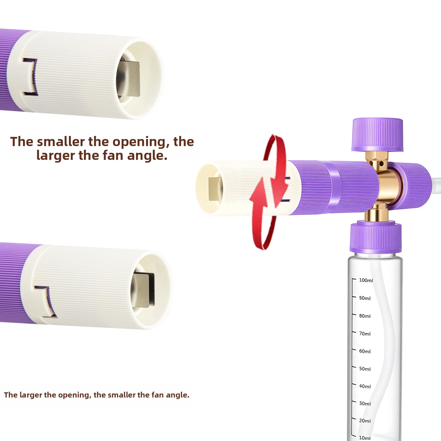 Pianownica do nawadniania, pianownica, wysokociśnieniowa myjka samochodowa, wysokoprodukująca pianę pianownica PA, rozpylacz z kulką grawitacyjną, dysza ABS miedź fioletowy