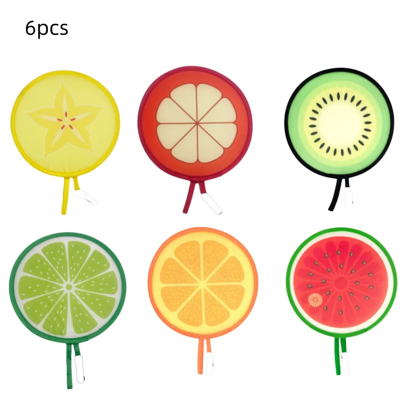 6-teiliges Set aus faltbaren runden Handfächer und Flying Discs - Tragbares Sommergeschenk für Outdoor-Partys, Strand, Hochzeit, Reisen, Festivals, Unisex – Detail 11