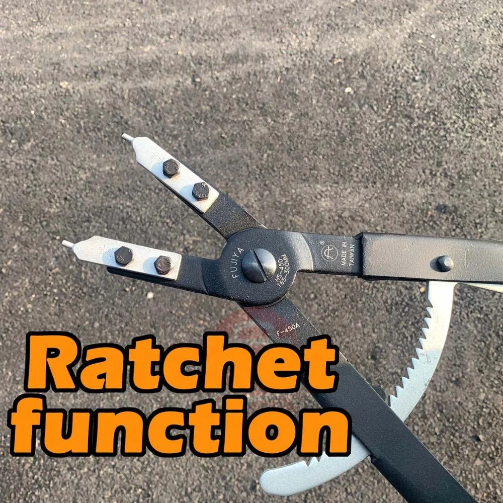 Taiwan Metric 20 Inch Ratcheting Replaceable Tips Snap Ring Circlip Pliers OEM Steel Industrial Grade Soft Grip Plastic Handle