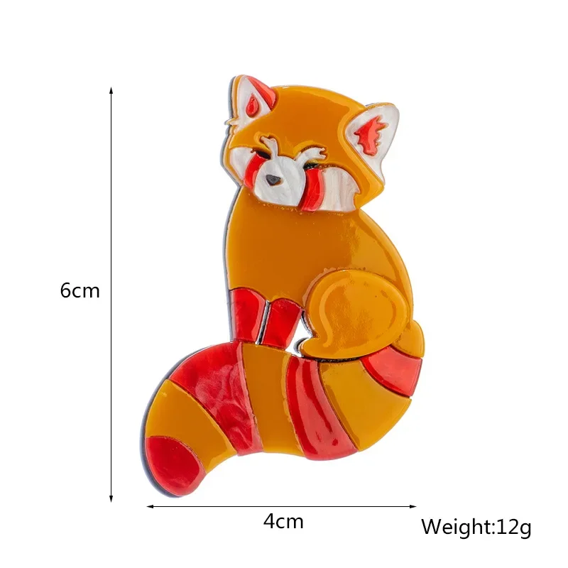Blucome Little Fox Shape Brooch for Woman Acrylic Material Animal New Trends Handmade Chic Cartoon Birthday Access