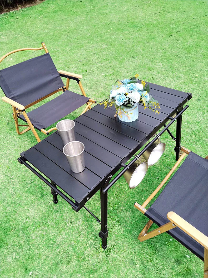 Lohascamping Lightweight Camping Folding Multifunctional IGT Table Roll Brazier Table Adjustable Leg Desktop Burner BBQ Table