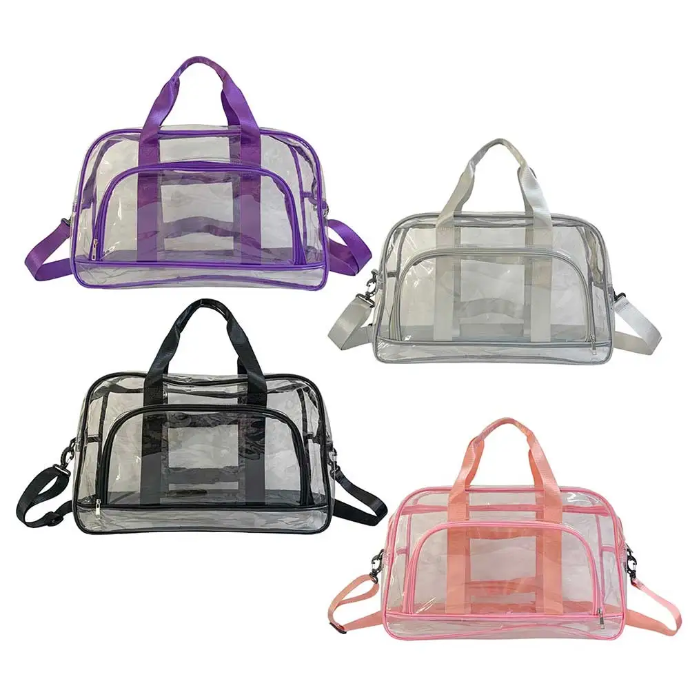 Borsa da allenamento Fitness trasparente in PVC borsa da viaggio a mano di grande capacità leggera impermeabile portatile multifunzionale per il campeggio