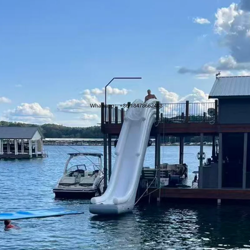 

Giant Superyacht Inflatable Slide Custom Water Games Equipment Island Floating Inflatable Dock Water Slide