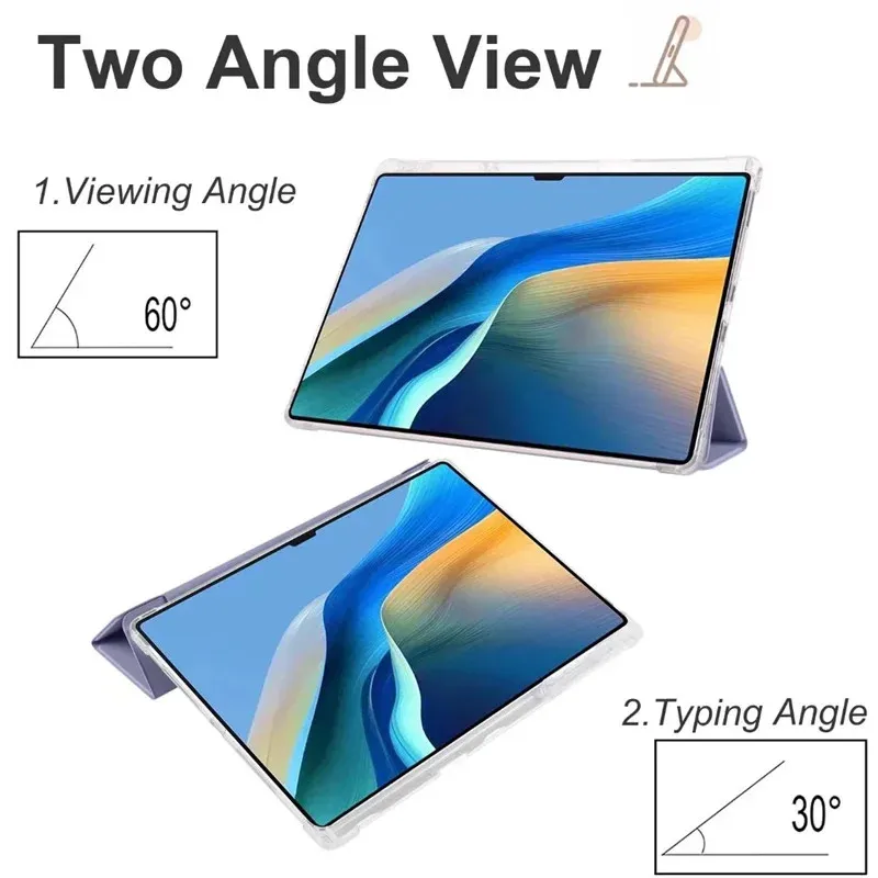With Pen Holder Case  For Huawei Matepad Pro 13 2 inch Trifold PU Leather Soft Back Stand Tablet For MatePad Pro 13.2 cover