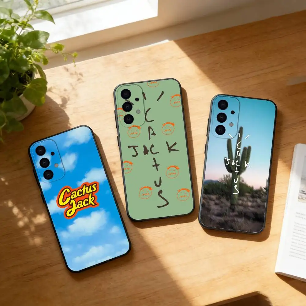 

C-Cactus J-Jack Travis Scott phone Case For Samsung S25,24,21,22,23,30,Ultra,20,Plus,Fe,Lite,Note Soft Black Cover