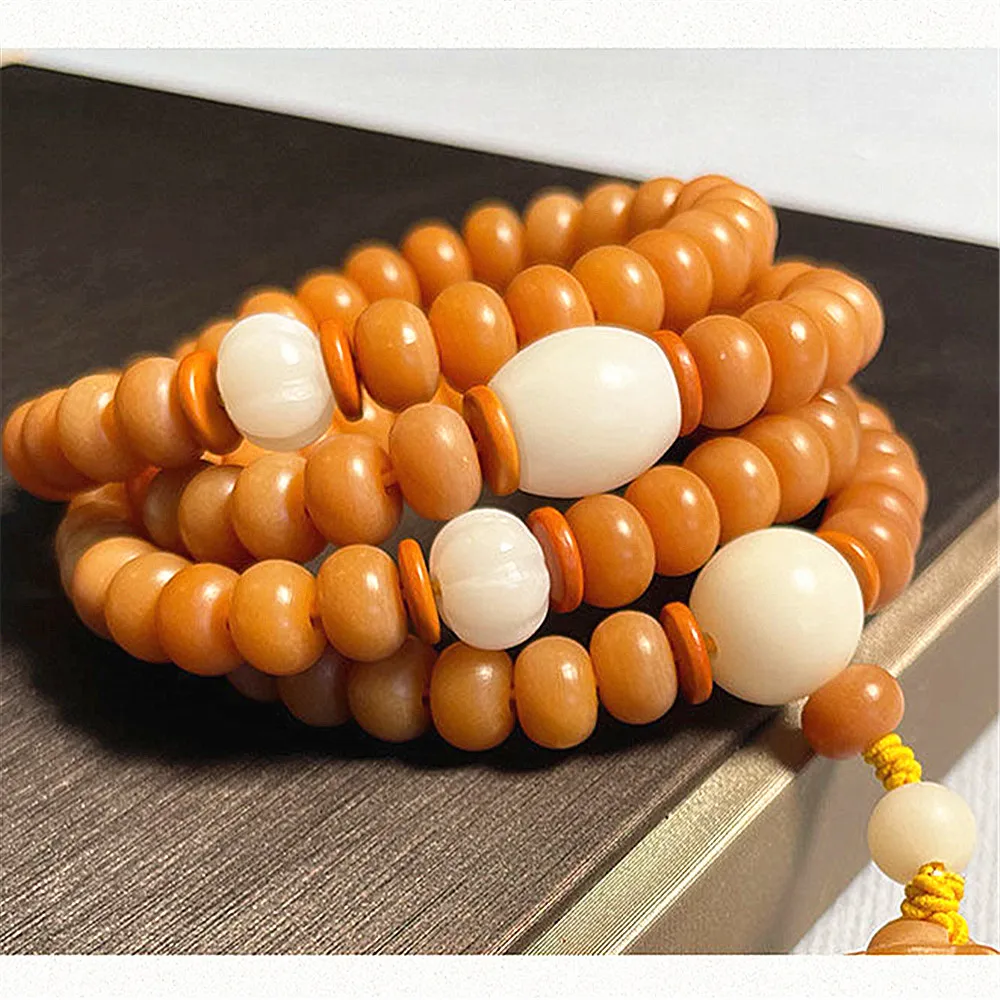 108 Natural Indonesia Weathered Bodhi Prayer Beads Mala Tibetan Rosary Bracelet Men Women Buddhist Meditation Necklace Jewelry